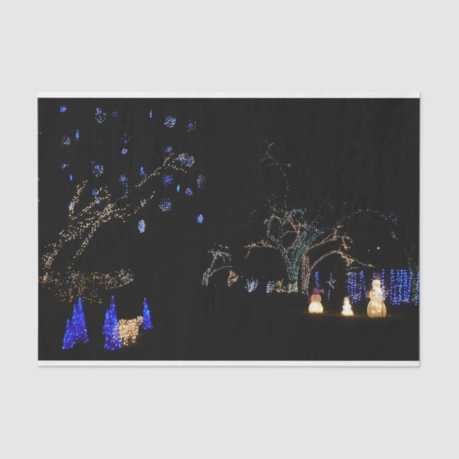 Papel De Seda Winter Wonderland Lights Blue and White Holiday (Frente )