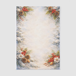 Papel De Seda Winter Woodland Christmas Border FF2 Decoupage