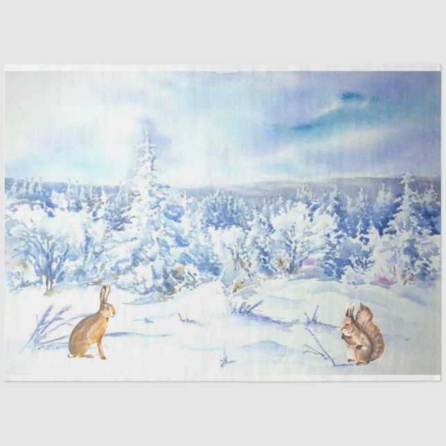 Papel De Seda Winter Woodland Emphemera Series Design 2 (Frente )