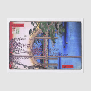 Papel De Seda Wisteria e Arch Bridge, Hiroshige