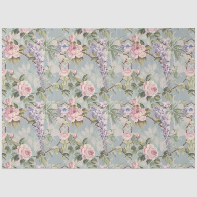 Papel De Seda Wisteria e Rosas (Frente )