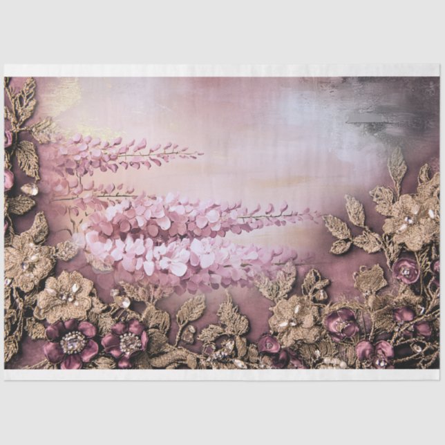 Papel De Seda Wisteria Wonder Romantic Media Floral (Frente )