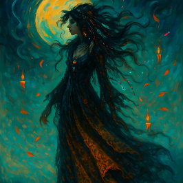 Papel De Seda Witch Beneath the Moon – Gothic Decoupage Paper