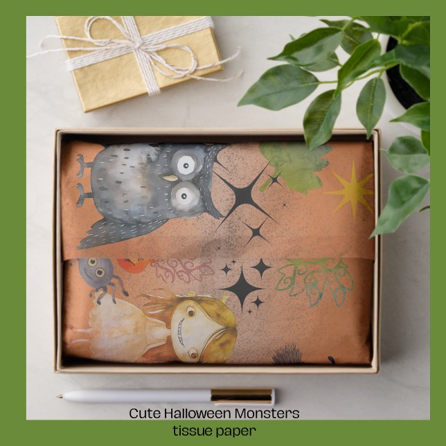 Papel De Seda Witch Way? Cute Monsters Halloween Tissue Paper  (Witch Way_ Cute Monsters Halloween Tissue Paper)