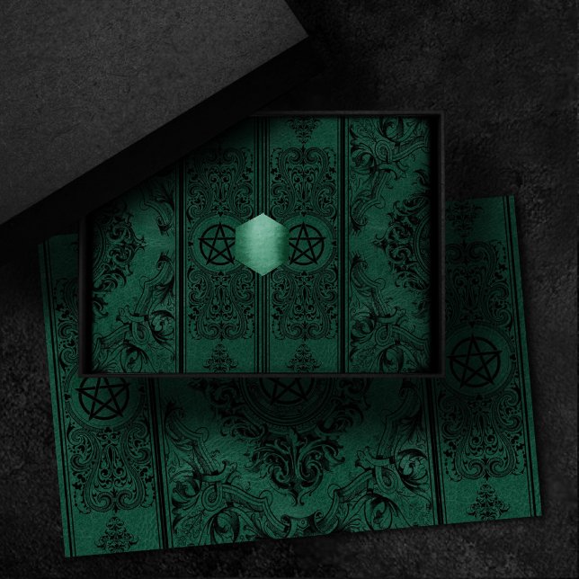 Papel De Seda Witchery Flourish | Pentágono Emerald Green (Criador carregado)