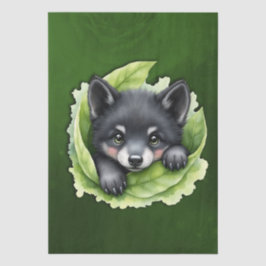 Papel De Seda Wolf cub in the green: