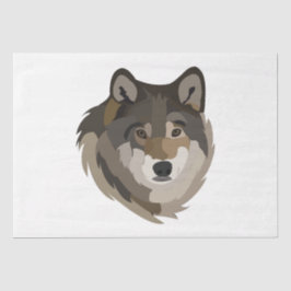 Papel De Seda Wolf Head Animal Cinza Selvagem Wolf