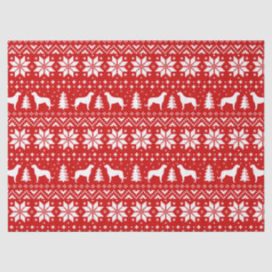 Papel De Seda Wolfhound Irlandês Silhouettes Padrão de Natal Ver