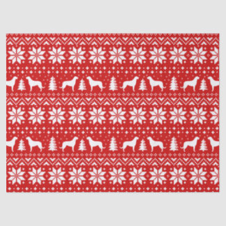 Papel De Seda Wolfhound Irlandês Silhouettes Padrão de Natal Ver