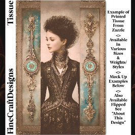 Papel De Seda Woman in Black, Baroque Panels DX9L Decoupage