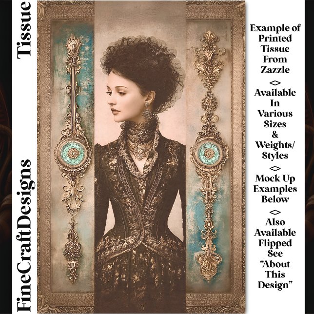 Papel De Seda Woman in Black, Baroque Panels DX9L Decoupage (Criador carregado)