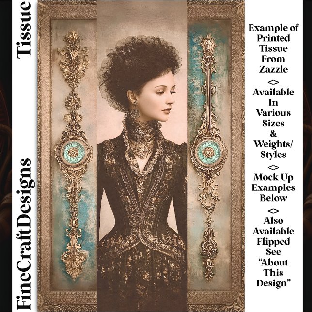 Papel De Seda Woman in Black, Baroque Panels DX9R Decoupage (Criador carregado)