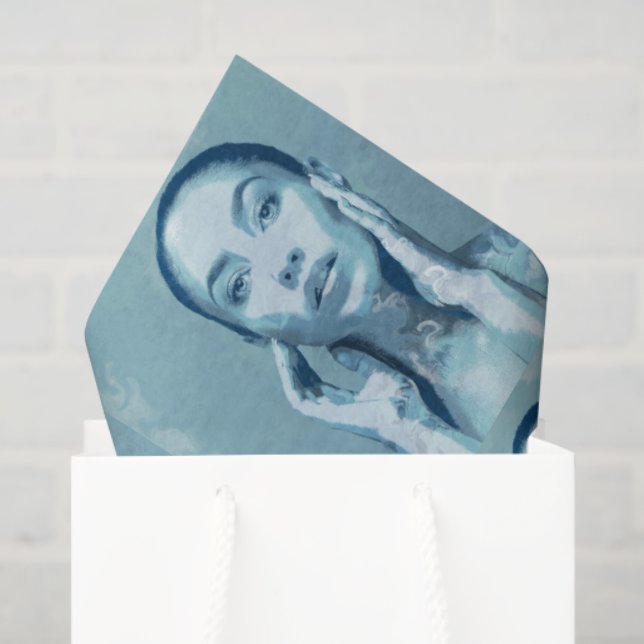 Papel De Seda "Woman in Blue" (Sacola de presentes)