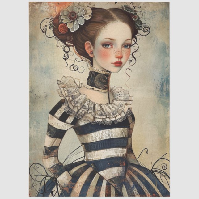 Papel De Seda Wonderfully Weird Vintage Girl (Frente )