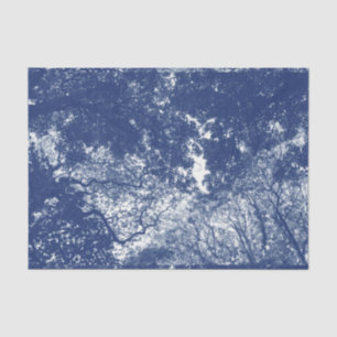 Papel De Seda Woodland Canopy (02) - Efeito Cianótipo