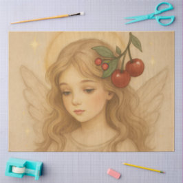 Papel De Seda Woodland Christmas Angel with Cherries