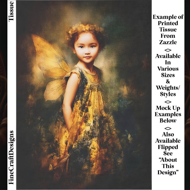 Papel De Seda Woodland Fairy Child, Flower Crown EG5R Decoupage (Criador carregado)