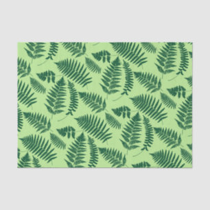 Papel De Seda Woodland Fern Pattern, Emerald e Light Green