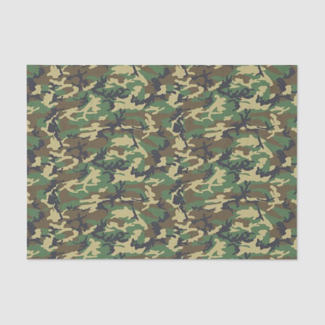 Papel De Seda Woodland Militairy Camo Impressão (Frente )