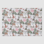 Papel De Seda Woodland Snowman Deer Fox Christmas Wish Cinza<br><div class="desc">"Warm Winter Wish" cumprimente seu receptor para iluminar até uma cinza, um dia de inverno nevado! A minha obra de arte original mostra um bonzinho bonitão rendido por amigos animais da floresta. As cinzas sugerem um dia frio na floresta, mas todos estão tendo um bom encontro. Há uma coruja, coruja,...</div>