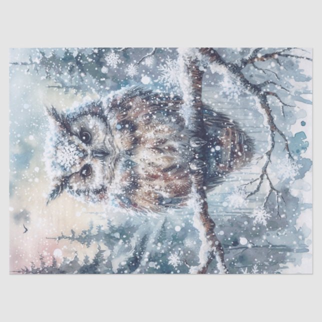 Papel De Seda Woodland Winter Owl (Frente )