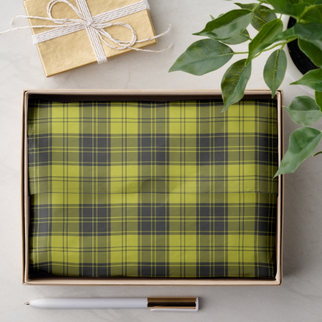 Papel De Seda Xadrez amarela de tartan MacLachlan (Presente)