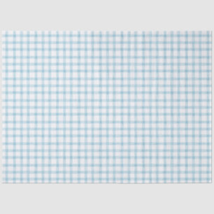 Papel de seda xadrez azul céu 001
