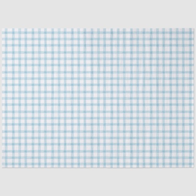 Papel de seda xadrez azul céu 001 (Frente )