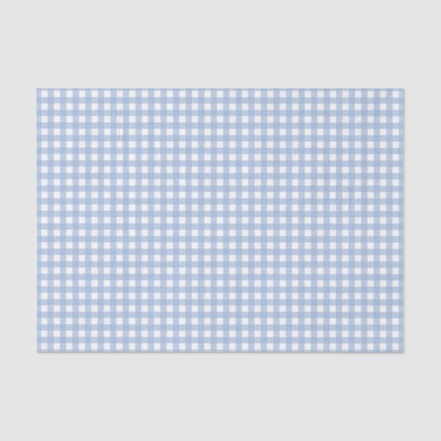 Papel De Seda Xadrez Azul Gingham Clássico  (Frente )