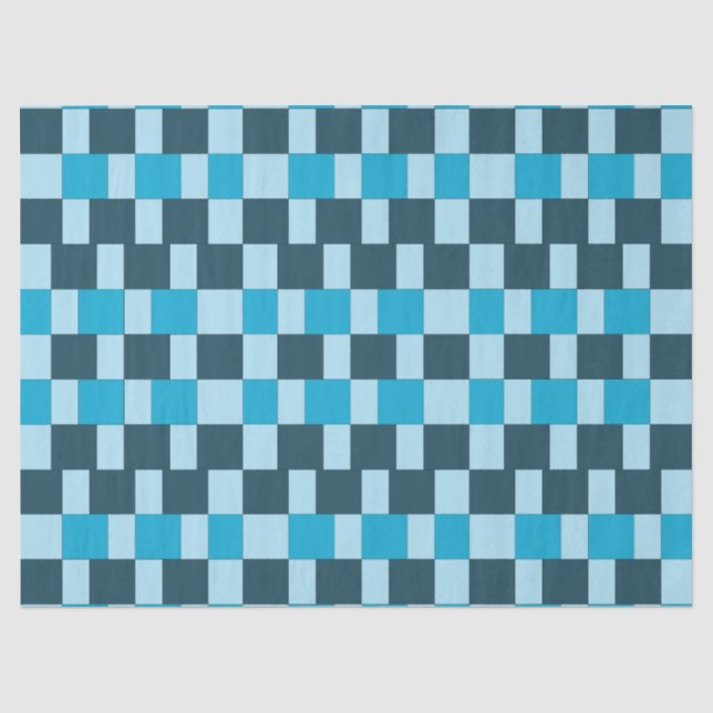 Papel De Seda Xadrez Azul Marinho (Frente )