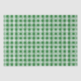 Papel De Seda Xadrez branca verde-branca e verde-branca