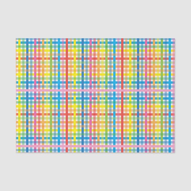Papel De Seda Xadrez brilhante colorida (Frente )