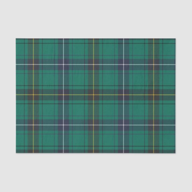 Papel De Seda Xadrez Clan Henderson Green Check Tartan (Frente )