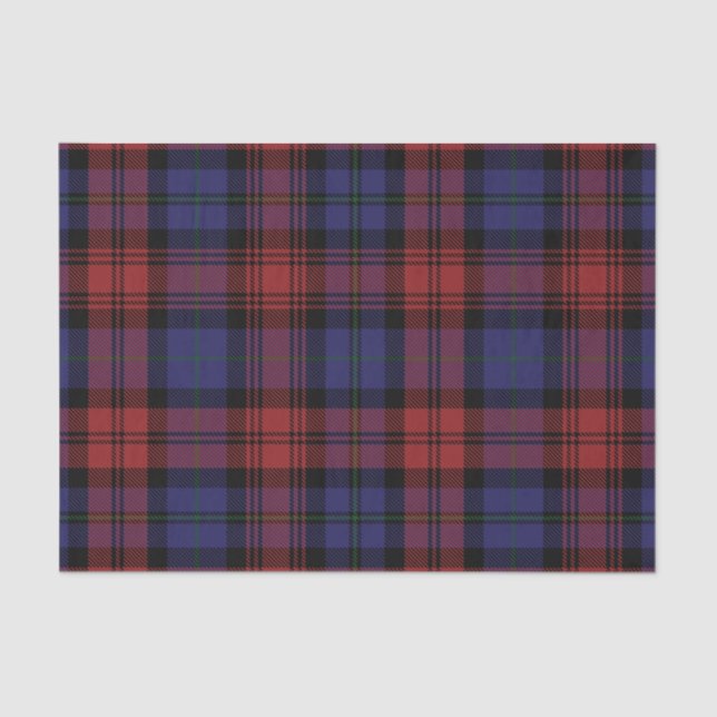 Papel De Seda Xadrez Clan MacLachlan Red Purple Check Tartan (Frente )