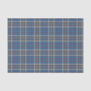 Papel De Seda Xadrez Clan Thompson Cinza Blue Check Tartan