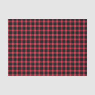 Papel De Seda Xadrez De Búfalos Vermelho E Negro