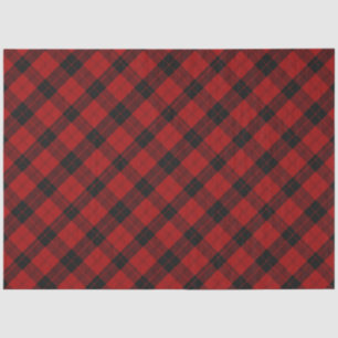 Papel De Seda Xadrez de Buffalo Vermelho Natal Verificado