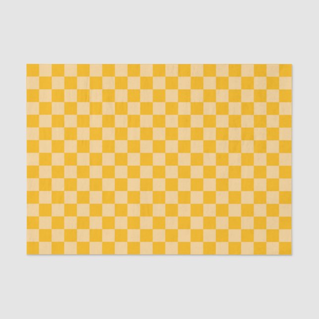 Papel De Seda Xadrez de creme cítrico (Frente )