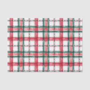 Papel De Seda XADREZ de FERIADO Vermelho Verde