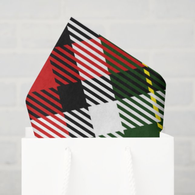 Papel De Seda Xadrez de Férias Clássica, Coloração Festiva (Sacola de presentes)