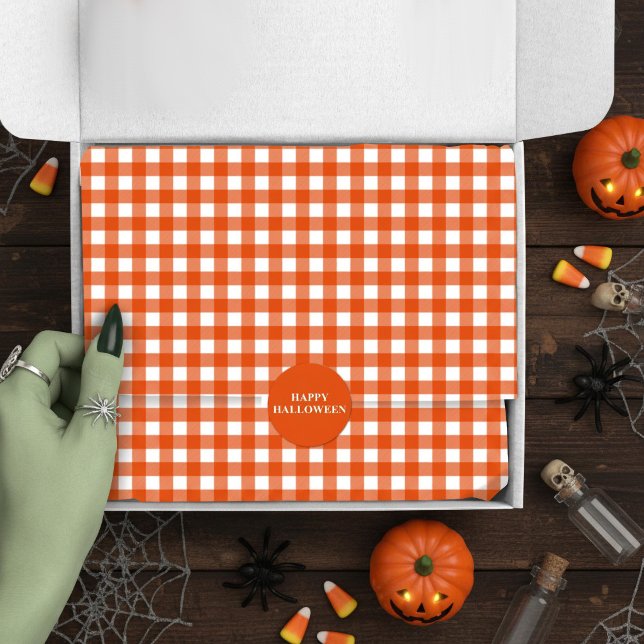 Papel De Seda Xadrez de Gingham Laranja (Criador carregado)
