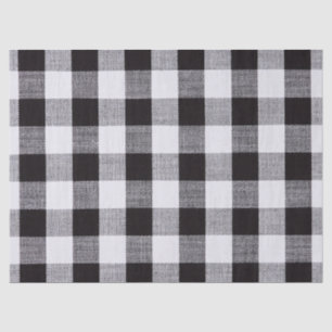 Papel De Seda Xadrez de gingham preto e branco outono