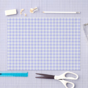Papel De Seda Xadrez de Gingham roxa e branca