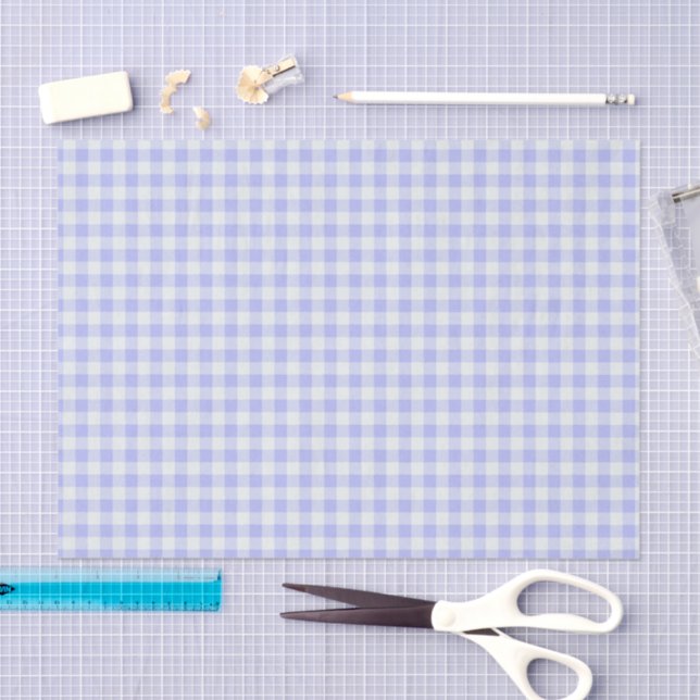 Papel De Seda Xadrez de Gingham roxa e branca (Arte )