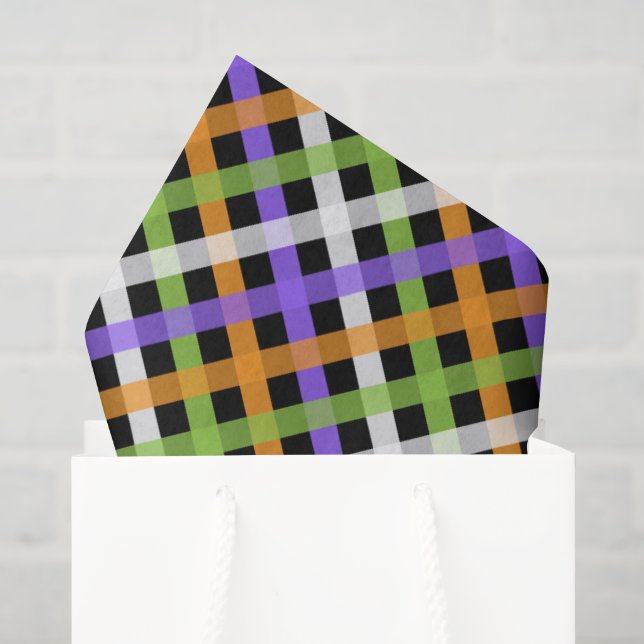 Papel De Seda Xadrez de Halloween 1.2 (Sacola de presentes)