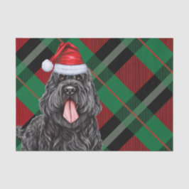 Papel De Seda Xadrez de Natal Black Russian Terrier Dog