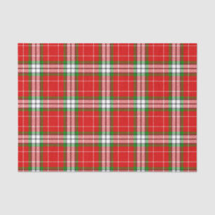 Papel De Seda Xadrez de Natal branca e verde-clara