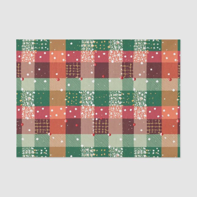 Papel De Seda Xadrez de Natal Linen (Frente )