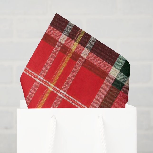 Papel De Seda Xadrez de Natal Tradicional (Sacola de presentes)