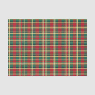 Papel De Seda Xadrez de Natal Vermelha e Verde